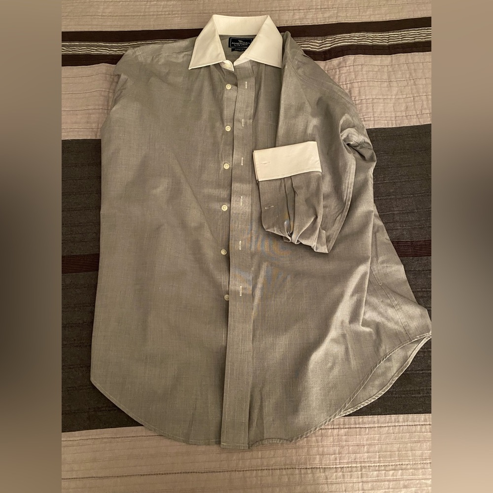 Mens French cuff dress shirt 15 1/2 neck size 34/35.